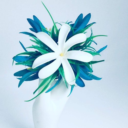 Tahitian Tiare Hawaii Flower Hair Clip for Women-Big Artificial-Fabric- Foam Flower Clips for Hair-Beach Wedding Barrette for Luau Party -Maui Diva Hair Flowers for Women & Girls by Aviella Aloha