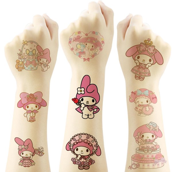 40 Sheets Melody Temporary Tattoos Birthday Themed Party Supplies Decoration Favors Cartoon Cute Sticker for Kids Boys Home Activity Class Prizes Carnival Christmas Rewards (white)