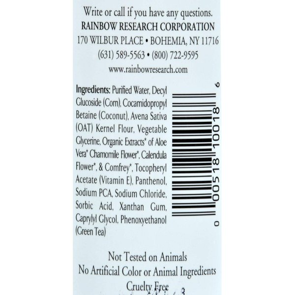 Rainbow Research Colloidal Oatmeal Unscented Bath & Body Wash, 12 Oz