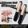 2 Pcs Silicone Nail Art Brushes,Reusable Nail Brushes For Nail Art Silicone Jelly Head Nail Brushes For Women Lip Lipstick Concealer Makeup Brush Nail Glitter Gradient Shading Manicure Tools
