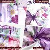 Butterfly Happy Birthday Backdrop, Purple Butterfly Decorations Banner for Women, Happy birthday banner for Baby Shower Fairy Birthday Decorations, Spring Butterfly Birthday Party Supplies