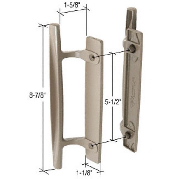 C.R. LAURENCE C1247 CRL Stone 8-7/8" Sliding Glass Door Handle Set; 1-5/8" Projection for Andersen