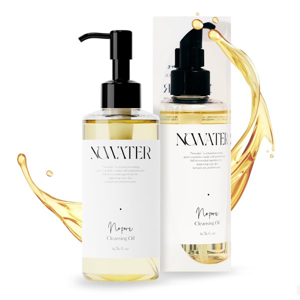 NOWATER No Pore Cleansing Oil | Makeup Cleansing Oil | Pore Cleansing, Blackheads Removal | Olive Oil, Tea Tree, Squalane | Korean Skin Care for face (6.76 fl.oz)
