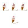 LOGOFUN 4pcs Dog Squeak Toy Ice Cream Cone Dog Play Sound Toys Creative Puppy Chewing Lovely Dog Interactive Toy for Pet Supplies - Pink