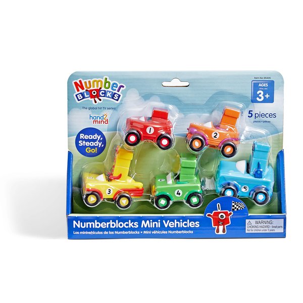 hand2mind Numberblocks Mini Vehicles, Race Car Toys, Toy Vehicle Playsets, Play Figure Playsets, Small Figurines for Kids, Number Toys, Counting Toys, Math Toys for Kids 3-5, Birthday Gifts for Kids