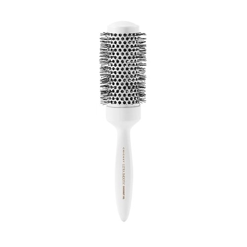 Cricket Ultra Smooth Coconut 1.75” Thermal Ceramic Barrel Hair Brush Anti-Static Heat-Resistant Hairbrush for Blow Drying, Curling and Styling All Hair Types White