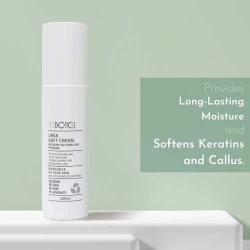 Reboncel 50,000ppm Urea Soft Cream with Salicylic Acid, Dry Cracked Heel Thick Callus Repair Cream, Korean Skin Care Deep Moisturizer with CICA Extract (3.38 fl.oz, 100ml)