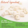 MON2SUN Dog Rawhide Knot Bones Mini Bones Rawhide Chews Natural 2.5 Inch 60 Count for Puppy and Small Dogs