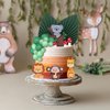 Jungle Safari Animal Cake Toppers with Koala Giraffe Lion Elephant Balls Cake Decorations for Baby Shower Wild Animals Themed Birthday Party Supplies