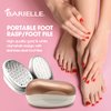 BARIELLE Portable Oval Gold & White Clamshell Foot File/Foot Rasp with 2.5oz Total Care Foot Cream 2-PC Foot Care Set