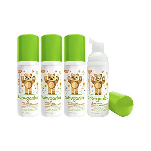 Babyganics Alcohol-free Foaming On-The-Go Hand Sanitizer Bundle - 4 Items: Mandarin 50 ml Bottles