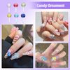 Colorful Candy Cute 3D Nail Charms, Flower Butterfly Bowknots Lollipop Candy Bear Nail Art Charms, Cute Hollow Pearls Cartoon Nail Charms Jewelry for Nail Art DIY Accessories with Pickup Tools