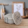 UMIRRO Rustic Farmhouse Coasters for Coffee Table Decor, Ceramic Coaster Set with Holder for Wooden Table, Cute Cup Coasters for Drinks Absorbent, Housewarming Gifts for New House/Home, 4", 6 Pack