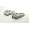 Generic 2 small silver ancient flower leaf metal hair barrette clip for fine thin hair