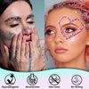 Drawdart Face & Body Glitter, Cosmetic-Grade Glitter Gel-Singer Concerts Disco Festival Rave Accessories, Chunky Hair Sparkling Glitter Gel for Women, Vegan & Cruelty Free- 50ml (White)