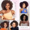 WIGER 6 Inches Short Kinky Curly Wigs Side Part Twist Out Wigs Natural Black Afro Curly Wigs for Black Women Synthetic Wigs for Women Daily Use (1B)