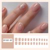 24Pcs Short Press on Nails Square Fake Nails Brown False Nails With Glitter Designs Full Cover Stick on Nails Acrylic Reusable Artificial Nails for Women Glue on Nails