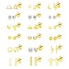 18 Pairs Tiny Cartilage Stud Earrings for Women Men Star Moon Heart Disc Ball CZ Small Screwback Flat Back Stud Earrings Stainless Steel Geometric Barbell Flatback Earrings Piercing Set