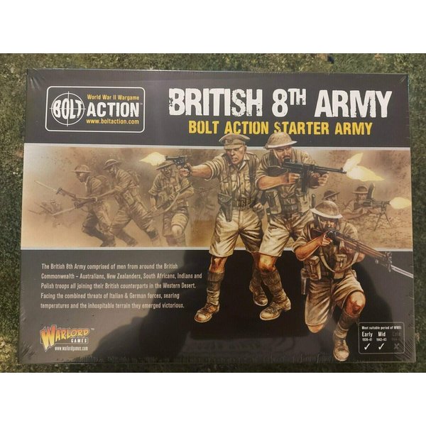 WarLord Bolt Action British 8th Army Western Desert Starter Army Pack 1:56 WWII Military Wargaming Plastic Model Kits, (Model: 402611001)