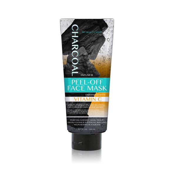 My Beauty Spot Charcoal Face Mask Peel-Off Face Mask Skin Care Black Head Remover for Face Infused with Vitamin C 6.7oz