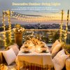 JMEXSUSS 2Pack Warm White Solar String Lights for Outside, Each 100 LED 42.7ft Solar Christmas Lights Outdoor Waterproof, 8 Modes Twinkle Fairy Mini Lights for Christmas Tree Garden Wedding Party