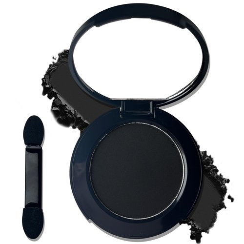 MEICOLY Black Eye Shadow with Mirror,Matte Single Eyeshadow,Pressed Powder Eyeshadow Makeup,Matte Shade Eyelid Color Eye Makeup for Women,High Pigment,Long Wear,Waterproof,Natural,Intense Color