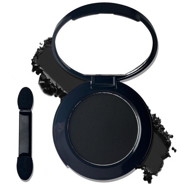 MEICOLY Black Eye Shadow with Mirror,Matte Single Eyeshadow,Pressed Powder Eyeshadow Makeup,Matte Shade Eyelid Color Eye Makeup for Women,High Pigment,Long Wear,Waterproof,Natural,Intense Color