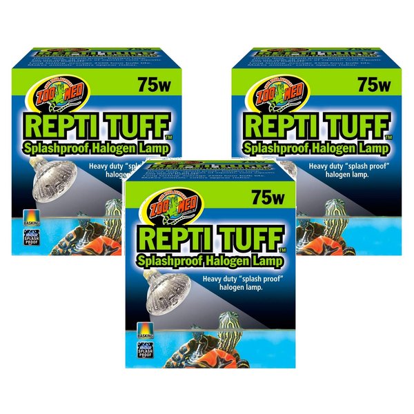 Zoo Med Repti Tuff Splashproof Halogen Lamps 75 Watts (3 Pack)