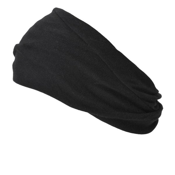 CHARM Womens Headband Hairband Bandana - Mens 100% Organic Cotton Yoga Hair Band Made in Japan Soft Chemo Head Wrap Sensitive Skin by Casualbox Black