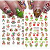 Christmas Nail Art Stickers Funny Cartoon Grinchs Design 3D Self-Adhesive Nail Decals Xmas Tree Santa Claus Acrylic Nail Decorations Winter Nail Supplies Holiday DIY Manicure Accessories for Women