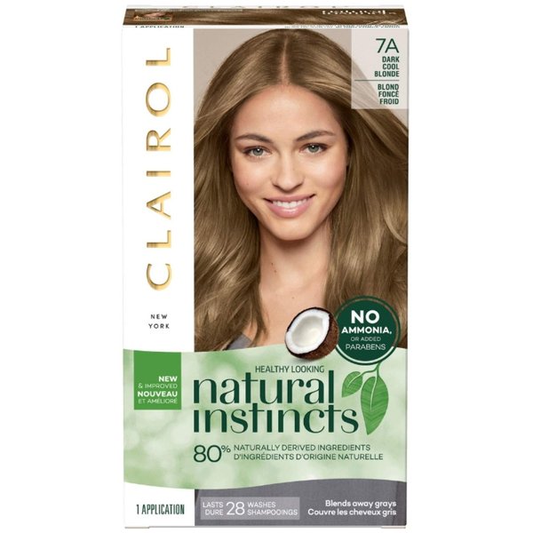 Clairol Natural Instincts Hair Color, [7A] Dark Cool Blonde 1 ea (Pack of 4)