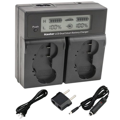 Kastar LCD Dual Smart Fast Charger for Nik EN-EL4, EN-EL4A, ENEL4, ENEL4A and Nik D2Z, D2H, D2Hs, D2X, D2Xs, D3, D3S, D3X, F6 Camera, Nik MB-D10, D300, D300S, D700, MB-40 Grip