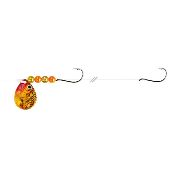 Lindy Colorado Blade Crawler Harness Spinner Fishing Lure with Holographic Blades and Hand-Selected Bead Patterns, Golden Shiner, #4 Colorado Blade