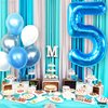 KatchOn, Giant Blue Five Balloon Number - 40 Inch | Number 5 Balloon, 5th Birthday Decorations for Boys | Blue 5 Shark Birthday Balloons | 5 Year Old Balloon for 5 Year Old Boy Birthday Decorations