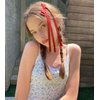 VOBOBE 2PCS Hair Bows for Women Girls, Tassel Ribbon Bowknot Hair Clips Barrettes for Girl with Small Long Tail Solid Satin Hair Accessories (Red-Glitter)