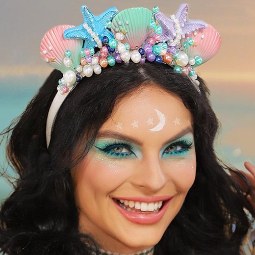 Kilshye Boho Starfish Headband Shell Headpiece Pearl Beach Wedding Hair Band Hair Accessories for Women and Girls