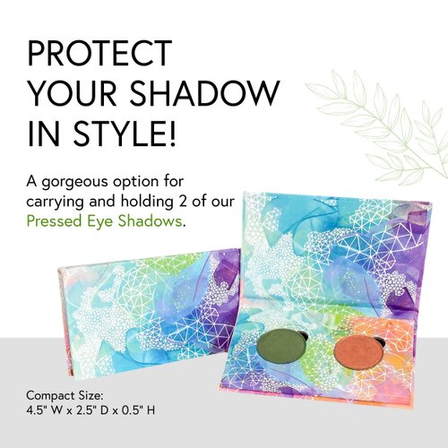 Honeybee Gardens Refillable Eye Shadow Compact, Duo, Customizable Empty Cosmetic Case, 26mm Pan Compatible