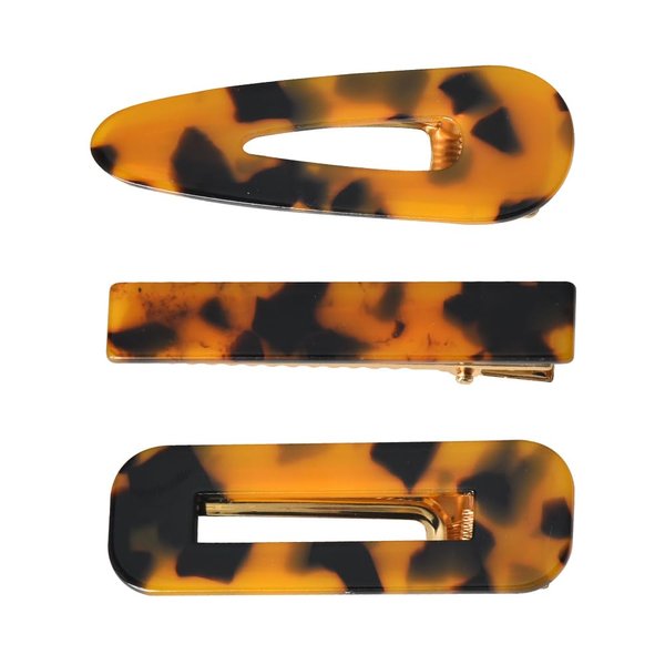 Leopard Print Hair Clips Acetate Duckbill Hair Clips Tortoise Shell Resin Acetate Hair Clips for Women Retro Style French Barrettes Hairpins for Fine Thick Thin Hair Styling Clips 3 PC