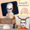 QINLECTRI 4 Packs Halloween Makeup Latex Bald Caps with 4 Nylon Wig Caps, Halloween Bald Caps Makeup Professional Bald Cap for Halloween Party Adult Costume Accessories, Novel Style