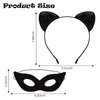 ACO-UINT Cat Ears Headband and Cat Mask Set, Black Cat Hairband Cat Mask Costume Cat Birthday Party Decoration, Party Favors Halloween Mask for Adult