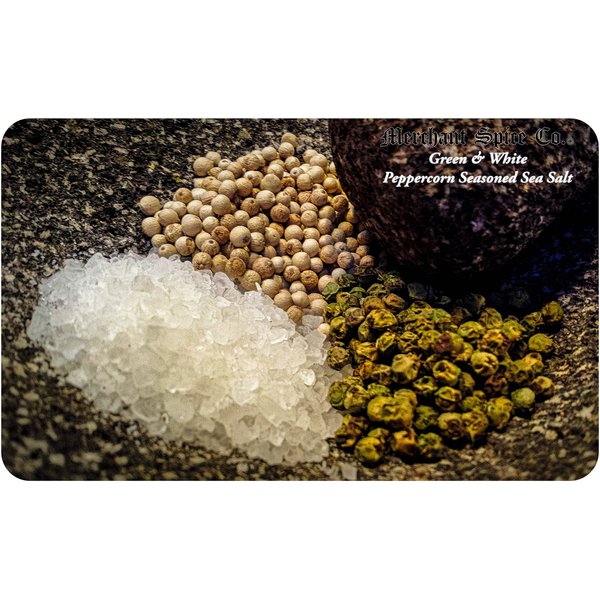 Green & White Blend from the Peppercorn Seasoned Sea Salt Collection by Merchant Spice Co.
