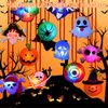 Halloween LED Light Up Necklace 15 PCS Halloween Glowing Pendant Toys Party Favors LED Glow Necklaces for Kids