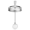Mason Jar Lid with Honey Dipper, 1 PCS Regular Mouth Canning Lid and Ring for Ball or Kerr Jars, Stainless Steel Honey Stirrers Lid for Honey Pot Container, Honey Dispenser with Honeycomb Cover Band
