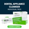 TCS Fresh Dental Appliance Cleaner Set - 6 Month Supply - Professional Strength Concentrated Retainer Cleaner Solution with Soft Bristle Dental Brush