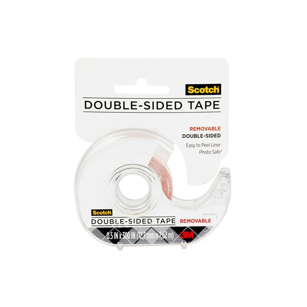 Scotch Tape Double Sided Removable, 1/2 in x 300 in, 1/Pack, Removable and Double Sided (2002-CFT)