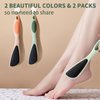 IAPPADORE 2 Packs Foot Pumice for Feet Double-Sided, Foot Scrubber Stone with Handle, Ergonomic Easy to Reach, Feet Scrubber with Fine-Grained Frosted Stones, for Callus Removal