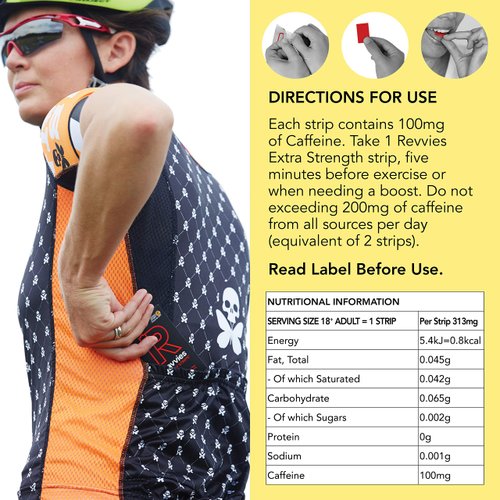Revvies Extra Strength Energy Strips | Cola Lemon | 30 strips | 100mg Caffeine Strip | 1 strip = 1.25 x energy drink | Less than 2 Calories | Vegan | 6 x 5PK