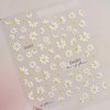 White Daisy Nail Art Stickers Flower Nail Stickers 5D Embossed Flower Nail Decals Cute Daisy Nails Adhesive Sliders Manicure Nail Art Supplies for Spring Summer DIY Nail Art Decorations Accessories