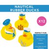 Fun Express Nautical Sailor Hat Rubber Ducks (Set of 12 Duckies) Party Favors and Supplies - VBS Vacation Bible School Supplies/Decor