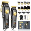 Hair Clippers for Men Cordless Hair Clipper Hair Trimmer Barber Clippers Zero Gapped T-Blade Hair Trimmer with LCD Display & Guide Combs Beard Cutting Kit Wireless Haircut Machine for Family
